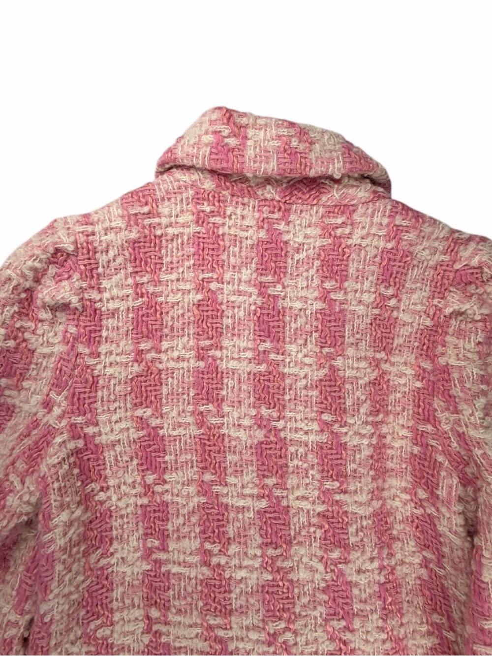 Love Shack Fancy Women’s Armstrong Pink Houndstooth Dense Wool Blend Coat Size 4 - Picture 11 of 12